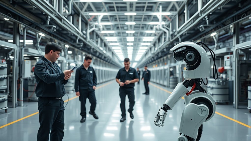 tesla trains optimus robots