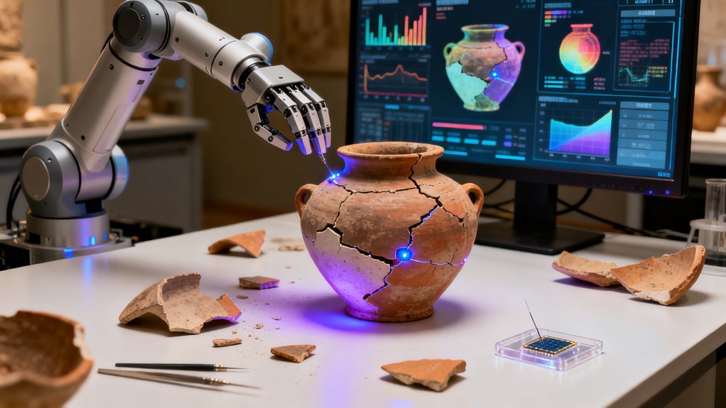ancient pottery restoration surveillance